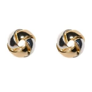 Two Toned Knot Stud Earrings